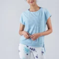 Yumi Active Free N Cool Sleeve Top Baby Blue 2