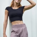 Yumi Active Be Chic Cropped Fitted Tee Onyx Black 6