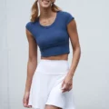 Yumi Active Be Chic Cropped Fitted Tee Stone Blue 4